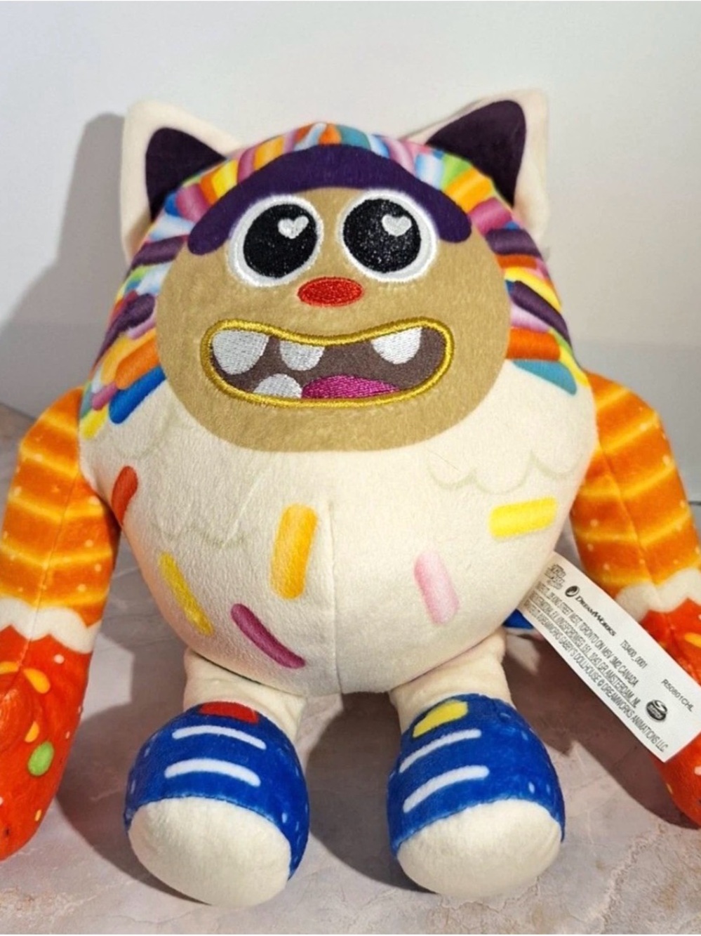 Cream Rainbow Sprinkle Monster Plush - Colorful Kids Cuddle Toy